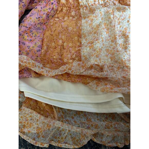 White Birch Shorts Romper Floral Print V-Neck 3/4 Dolman Sleeves Size Large Boho - Picture 4 of 9